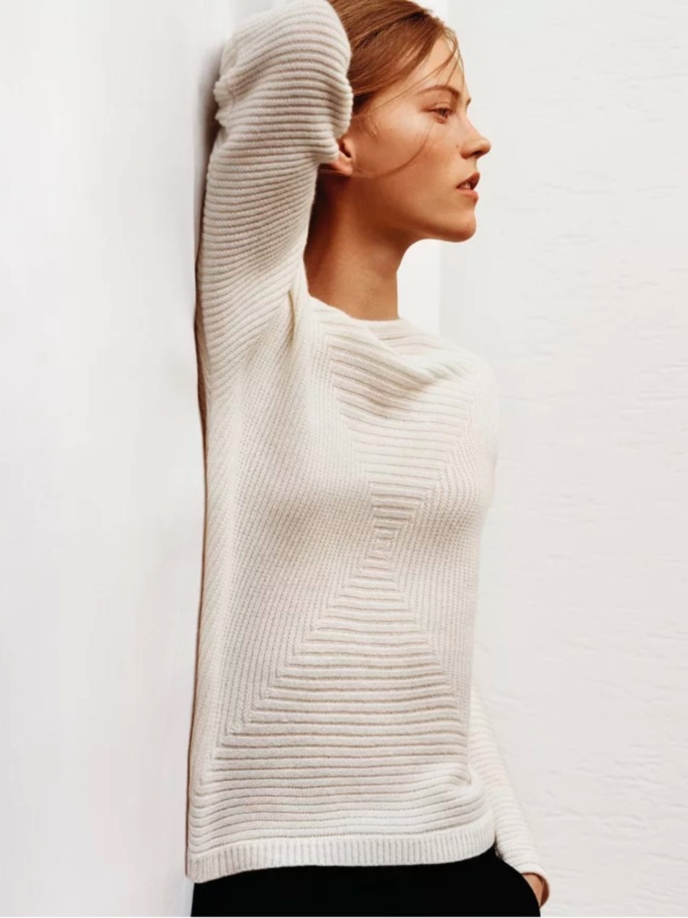 UNIQLO and Lemaire wool cashmere ribbed square sweater M quiet luxury old money